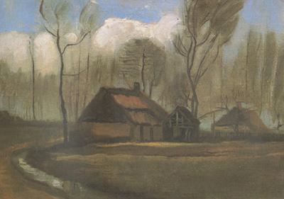 Vincent Van Gogh Farmhouses among Trees (nn04) oil painting image